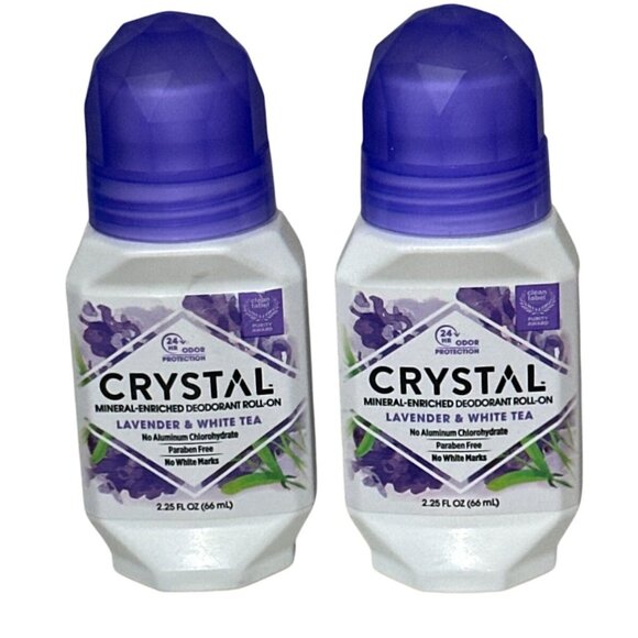 2 Pack Crystal Lavender & White Tea Mineral Enriched Deodorant Roll-On - Picture 1 of 2